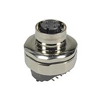 HARTING 21033812421 Straight M12 D-code 4pin female straight pcb connector, SMT, with transformer, shielded, PoE enabled, (w/ housing 21033012006)