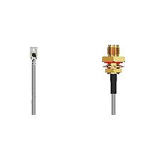 GCT (Global Connector Technology) CAB459RF-0200-A-1 RF Cable Assemblies I-Pex MHF2SMA, F Mt, BHJck, wO-ring,,200mm 1.37mm Cbl,Blk, 6GHz, Wshr-Nut