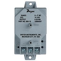 Dwyer 668-13 Cost-Effective HVAC Differential Pressure Transmitter, ± 1% Accuracy, Compact (Differential, 1 inH₂O, Barbed Fitting, 3/16 in)