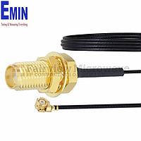 Fairview  FMCA1000 SMA Female Bulkhead to UMCX 2.1 Plug Cable 0.81mm Coax and RoHS Compliant