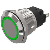 EAO 82-5551.0133 Anti-Vandal 82-5551.0133.indicator.-.19 mm.aluminium natural.flush/flat.ring.green.12 V.soldering terminal