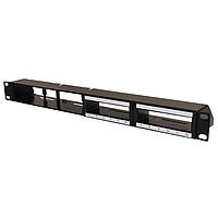 HellermannTyton RNGPP1UHD-HSHS Hybrid Modular Panel Hybrid Modular Panel for High Density Copper and Fiber Cassette, Alt Ports, 1U, Steel, Black, 1/ctn