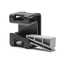 HellermannTyton 151-01567 Wedge Clip Wedge Clip, 0.31"0.51" Panel Thickness, PA66HSGF30, Black/Gray, 200/bag