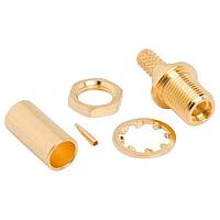 Amphenol RF 262122 Connectors MMCX BULKHEAD JACK 316 DBLE BRAID GOLD