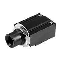 Same Sky (formerly CUI Devices) SJ-63033A Phone Connectors audio jack, 6.35 mm, horizontal, 3 conductor, through hole, 0 switches, w/ nut