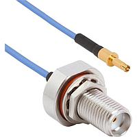 Amphenol SV Microwave FBSMA-047-P16DSMPS-060 RF Cable Assemblies SMA BKHD F  SMPS (Size 16) 6"Cable