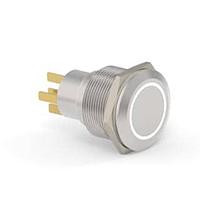Alcoswitch - TE Connectivity 2-2213772-2 Pushbutton Switches AV22 SPL 0.4VA MOVE RING LED WHITE 12V