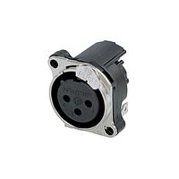NEUTRIK NC3FBH2-DA XLR Connectors Receptacle B series 3 pin female PCBH Pin 1 & grd separate - Ni - disassembled asymmetric push