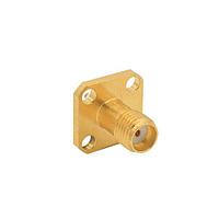 Bulgin RFSMAA4JCDLF RF Connectors / Coaxial Connectors SMA Straight Jack, RoundPost, 4 Hole Flange 2mm Pin