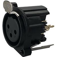 Io Audio Technologies IO-XLR3-F-EV Connectors 3-Pin XLR, Female, Vertical, PCB Mount, Separate Ground Pin