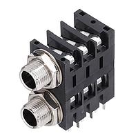 Amphenol Audio ACJS-MHDCM Phone Connectors 1/4"CMPCT Pigybac HOR CHASSIS CONN