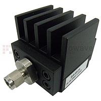 Fairview  SA4S25-30 30 dB Fixed Attenuator SMA Male To SMA Female Up To 4 GHz Rated To 25 Watts With Black Aluminum Heatsink Body