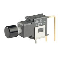 NKK Switches AB11AV1-FA Sealed OFF-(ON) .201 BK CAP VERTICAL PC .4VA