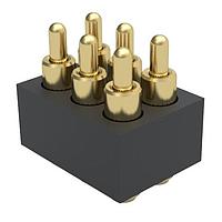 Mill-Max 855-22-006-30-004101 Spring-Loaded Low-Profile 6 Pos. .050" Pitch SMT Spring-Loaded Connector, Double Row