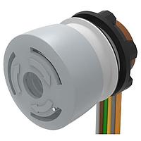 EAO 84-6841.2B40 Stop Switches Switch Stop light grey, 2NC, illuminated red LED, cable 300mm, black indication ring