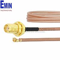 Fairview FMCA1004 SMA Female Bulkhead to UMCX 2.5 Plug Cable RG178-DS Coax and RoHS Compliant