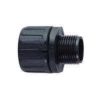 HellermannTyton 166-90104 Cable Protection HelaGuard Non-Metallic IP66 Fitting, Straight, NPT Thread, 0.50" Dia, PA66, Black, 10/pkg