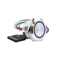 E-Switch CS7M2FR Anti-Vandal Switches ANTI-VANDAL, 1A 24VDC, SPST Off-(On), Panel Mount, Front Wire Leads 150mm w/ Connector