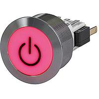 Schurter 3-145-781 Pushbutton Switches MSMII-22 Switch, Momentary Switch, NO/NC SPDT, 100mA Switching Current, Surface Area Illumination Red