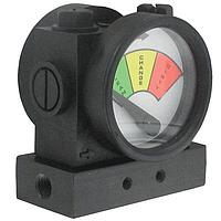 Dwyer PFG2-06 Inline Filter Differential Pressure Gauge - 1/8" NPT, Clean/Dirty Zones (Differential, 25 psi, NPT Female, 1/8 in)