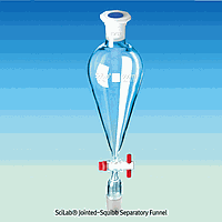 SciLab SL.Fun2623 Funnel, Jointed Separating, with PTFE-plug, , 24/40 Cone, 250ml, H290mm, 29/32 PP Stopper