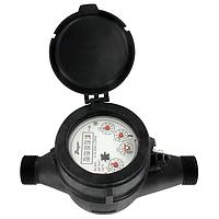 Dwyer WPT-B-C-08-100 Multi-Jet Plastic Water Meter for Potable Water & Irrigation - Various Sizes (BSPT Male, 1 in, 100 gal/pulse)