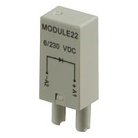 Carlo Gavazzi MODULE22 Carlo Gavazzi Protection Module for ZMI, ZD, ZDM Sockets series, with Free Wheeling Diode A1+, Operating Voltage 6-230VDC