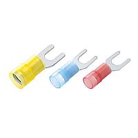 KS Terminals SNYDM2-4 Spade Nylon, Double Crimp Spade, 16-14 AWG, #8