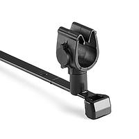 HellermannTyton 156-01786 Standard Cable Ties MOC Clip, 9 mm Transverse, Assembled to T50SMVC Swivel Tie, PA66HIRHSUV, Black, 1000/ctn