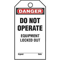 Panduit PVT-153-Q Labels and Signs Plastic Tag, 'Danger Do Not Operate Equi