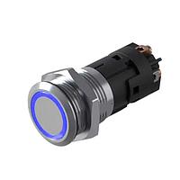 EAO 82-5152.2124 Anti-Vandal 82-5152.2124.Illuminated pushbutton.maintained.19 mm.stainless steel.flush/flat.ring.blue.24 V.screw terminal