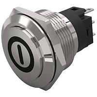 EAO 82-6161.1000.B001 Anti-Vandal 19 mm, Pushbutton, Stainless steel, flush/flush, Screwterminal, Maintained, Silver Contacts