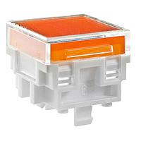 NKK Switches AT4162JD Button SQ CLR LNS/AMBR DIFF LB WITH AMBER LED