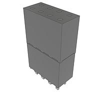 Samtec ESW-104-33-L-D Stackthrough .100" Elevated Socket Strip