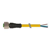Murrelektronik 7000-12181-0130500 Connectors M12 female 0 with cable, PVC 3x0.34 ye UL/CSA 5m