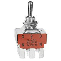 NKK Switches S43F Medium capacity standard size toggles 20A 125-250VAC 20VDC 4PDT ON-OFF-ON QC
