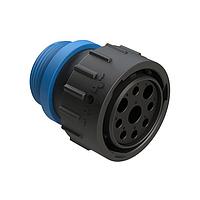 Amphenol SINE Systems AHDP06-24-09SR-STA Connectors 9 Position Plug, Socket, Shell Size 24, Reduced Diameter Seal (Blue), Small Thread Adapter