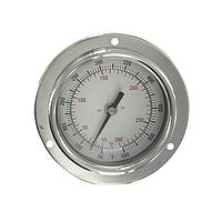Dwyer BTPM24010D 3" Panel Mount Bimetal Thermometer with Glass Lens for HVAC & More (93 °C, 1/4 in, NPT Male, 4 in)