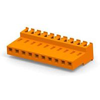 AMP Connectors - TE Connectivity 4-640604-0 Receptacle Assembly FEED THRU WO TAB 10P Orange 18 AWG