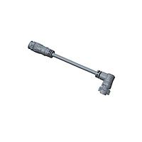 Amphenol LTW AB-BD08ML-BDFR-QD003 Sensor Cables / Actuator Cables X-Lok, Standard Size, Plastic, 5A, 08 pins, Male Connector, Male Contact, Right Angle-to-Straight, Push Lock, Overmolded Double Ended, Length 3000mm, IP68