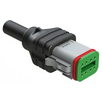 Amphenol SINE Systems AT06GY-08SA-N-TPE-M1 Single Ended 8 Position Plug Single-Ended Molded Cable Assembly. Black TPE, Uses Connector  AT06-08SA, 1 Meter Length