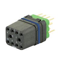 Eaton Souriau-Sunbank 8MQ2M9910UAE046 Modular Connectors - Push Pull MQuick module, sealed, with female straight PCB contacts, tin lead plated