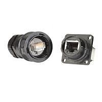 Amphenol Socapex RJF54462S1 Modular Cat6 RJ45 Push/Pull SQ FLNG REC Fem