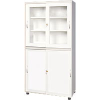 CHC lab H-CAB-1200D Tall Storage Cabinets (Glass Door Type, 1200 × 450 × 1800)