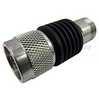 Fairview  SA6N5WA-30 30 dB Fixed Attenuator N Male To N Female Up To 6 GHz Rated To 5 Watts With Black Aluminum Heatsink Body