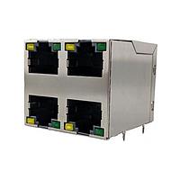 Amphenol Commercial Products RJSGE4886441 Stacked Cat5e Pressfit 2x2 With Shield with LED
