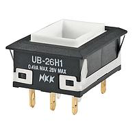 NKK Switches UB26NKG015C Pushbutton Switches RECT ON-ON RED LED SOLDER LUG BODY ONLY