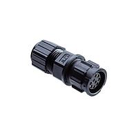 Amphenol LTW CD-07BFMA-LL7001 Standard Circular Connector Ceres, Middle Size, Plastic, 5A, 07 pins, Female Connector, Male Contact, Straight, 2 Points Lock, Solder, Field Installable, F4.0 - F9.6mm, IP67