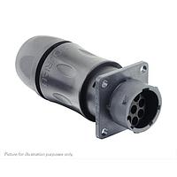 Eaton Souriau-Sunbank UTSX7JC128PW Receptacles Jam nut receptacle, with cable gland backshell, for 8 male contacts, IP68/69K, keying W