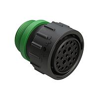 Amphenol SINE Systems AHDP06-24-21SN-STA Connectors 21 Position Plug, Socket, Shell Size 24, Normal Diameter Seal (Green), Small Thread Adapter